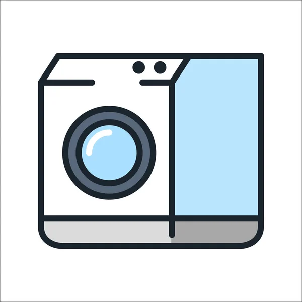 Máquina de lavar cor ícone —  Vetores de Stock