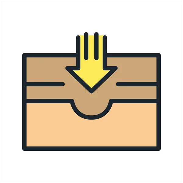 Casella di posta colore icona — Vettoriale Stock