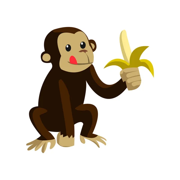 Sevimli maymun renk illüstrasyon tasarımı — Stok Vektör