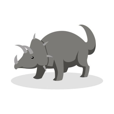 Triceratops renk illüstrasyon tasarımı