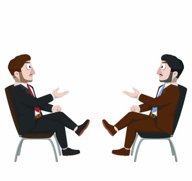 İş adamları vektör illüstrasyonunu tartıştılar