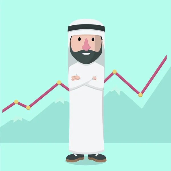 Επιχειρηματίας Arabian Μέχρι Σχεδιασμό Προόδου — Διανυσματικό Αρχείο
