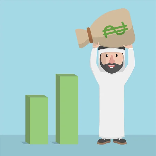 Arabian Obter Dinheiro Lucro —  Vetores de Stock