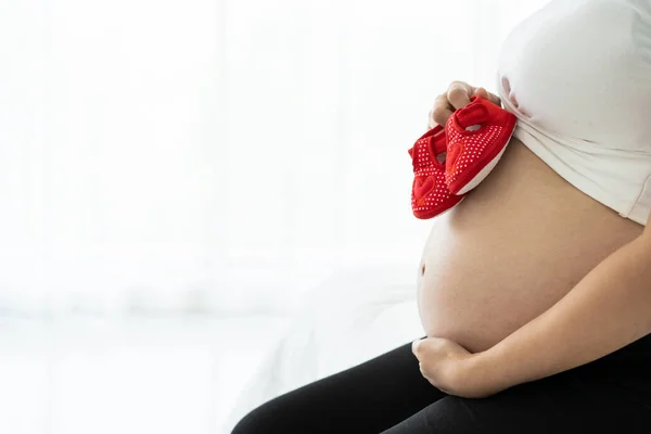 Asian Fat Woman Grabbing Her Stomach Belly Fat Woman Worried — Stock Photo, Image