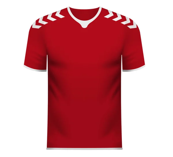 Ανεμιστήρας Αθλητικό μπλουζάκι σε γενική χρωμάτων της Δανίας — Διανυσματικό Αρχείο