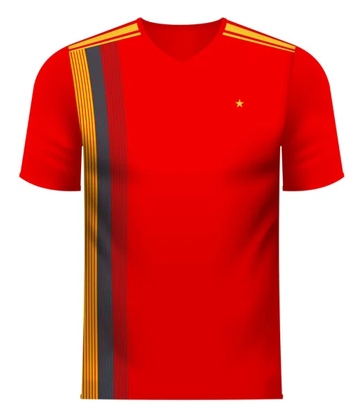 Spanische Nationalfarben Mannschaftskleidung — Stockvektor