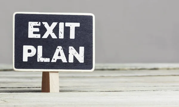 Exit Plan Words Black Board Covid Global Pandemic Virus Outbreak — Stock Photo, Image