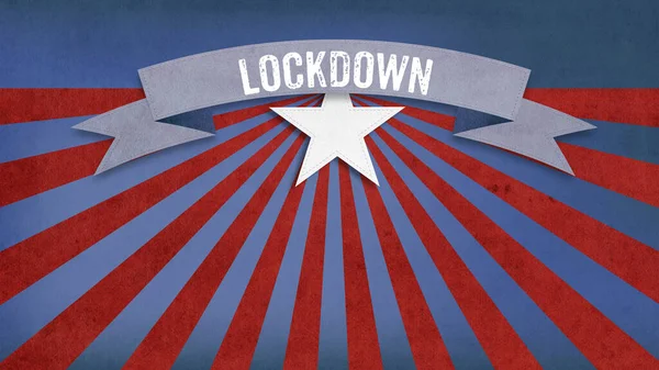 American Illustration Lockdown Message Covid Global Pandemic Virus Outbreak Social — Stock fotografie