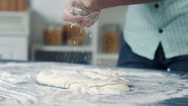 Hands chefs make the dough — Stock Video