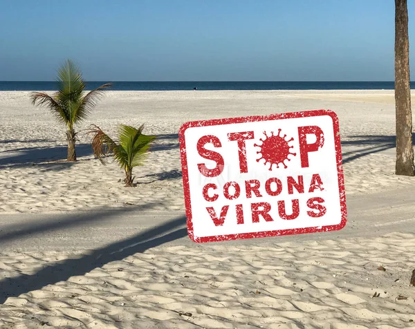 Ancaman Virus Corona Menutup Pantai Banyak Negara Bagian — Stok Foto
