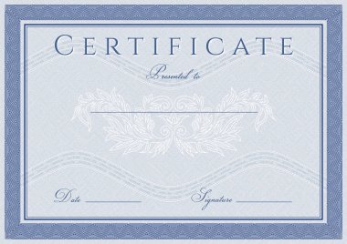 Sertifika, Diploma mavi guilloche desen (filigran ile tamamlanma (tasarım şablonu, arka plan))
