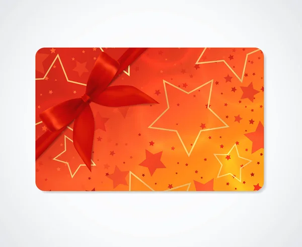 Gift card, Gift coupon, (sconto, biglietto da visita) con scintillante, scintillante stelle modello (texture). Progettazione di sfondo vacanza per invito, biglietto. Vettore — Vettoriale Stock