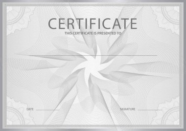 Sertifika, Diploma gümüş guilloche desen (filigran ile tamamlanma (tasarım şablonu, arka plan))
