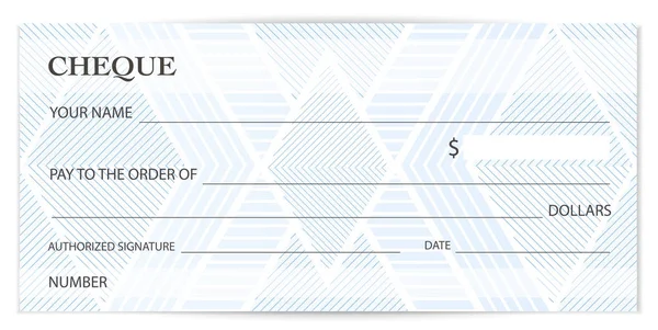 Selectievakje Cheque Chequeboek Sjabloon Guillochepatroon Met Abstracte Watermerk Spirograaf Achtergrond — Stockvector