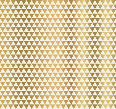Soyut desen (geometrik üçgen şekiller) sorunsuz altın vektör arka plan. Altın ışık gri degrade zemin
