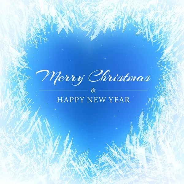 Frost Cuore Modello Sfondo Buon Natale Gift Card Texture Congelata — Vettoriale Stock