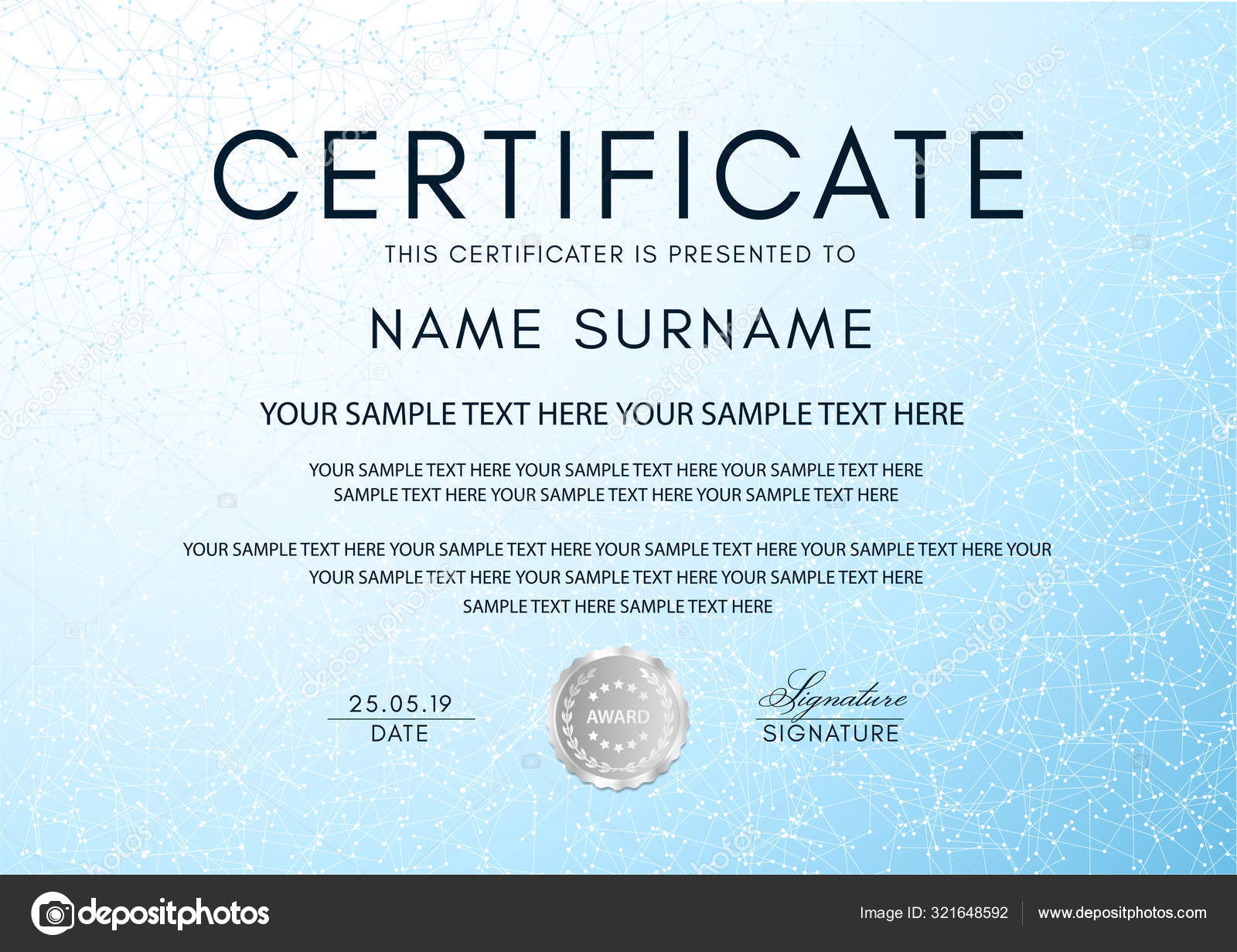 Certificate Vector Template Background Formal Secured Guilloche Within Formal Certificate Of Appreciation Template