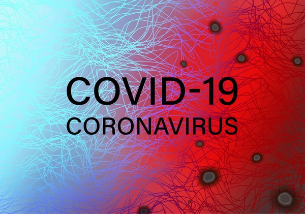 Covid Sfondo Astratto Disegno Banner Coronavirus Con Microbi Batteri Onde — Vettoriale Stock