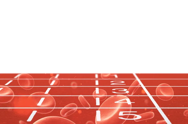 Running track with blood cells — Stock Photo, Image