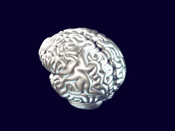 Cerebro metálico aislado —  Fotos de Stock