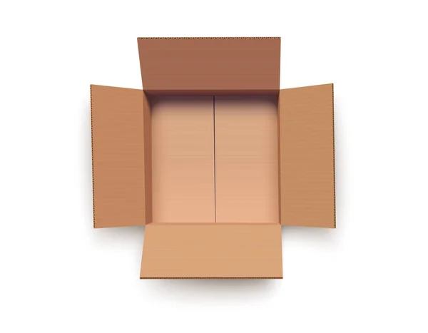 Caja abierta vacía aislada en blanco — Vector de stock