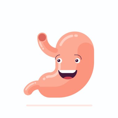Stomach character happy