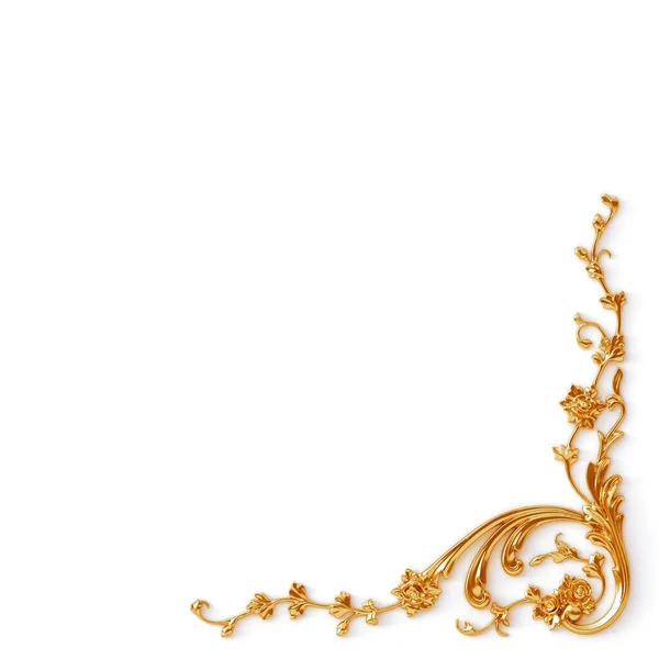 Ilustracja Vintage Złota Karta Dekoracji Klasyczne Elementy Dekoracyjne Stylu Barokowym — Zdjęcie stockowe