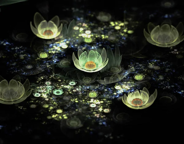 Campo fractal abstracto de flores — Foto de Stock