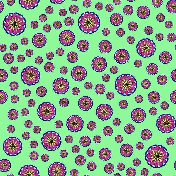 Floral pattern on the neon green background — Stock Image Floral pattern on the neon green background Stock Image