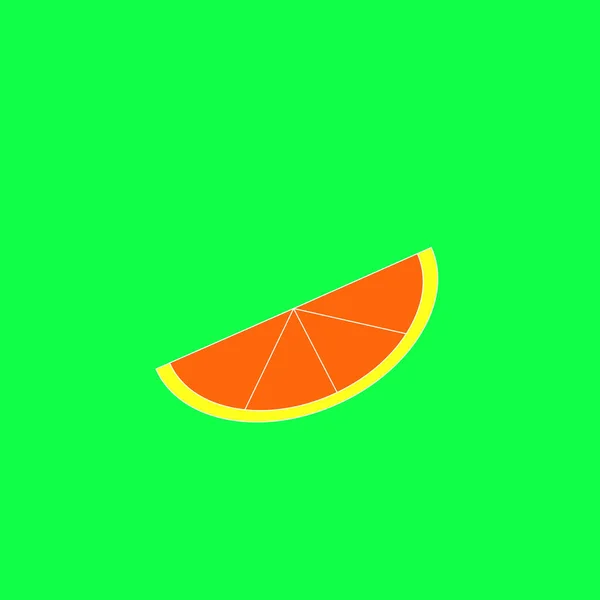 Φέτα πορτοκάλι στο πράσινο φόντο — Φωτογραφία Αρχείου