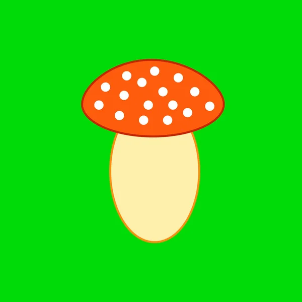Fly agaric on the neon green background