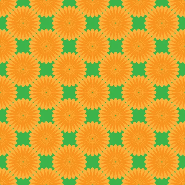 Patrón sin costura floral abstracto sobre el fondo verde — Vector de stock