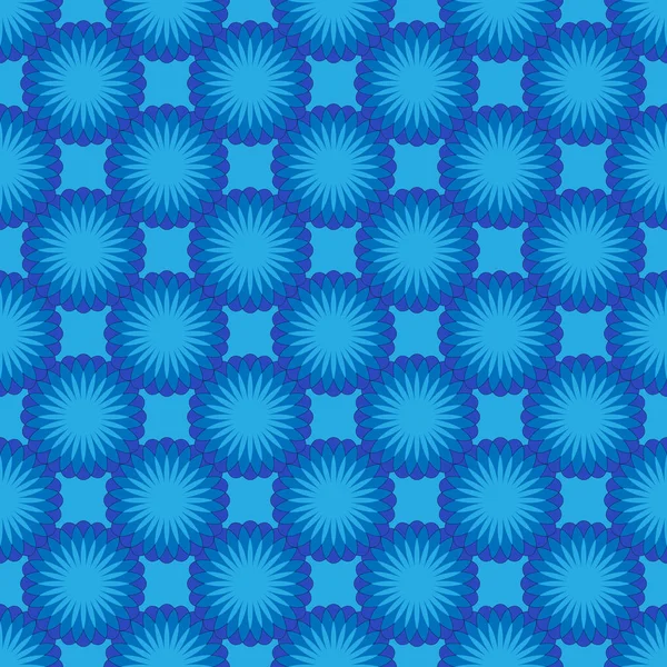 概要青い背景の花のようなシームレスなパターン — ストックベクタ