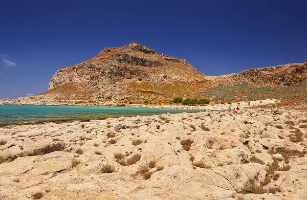 2019 Juni 4Th Greece Crete Island Gramvousa Slottet Toppen Berget — Stockfoto