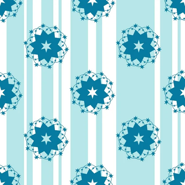 Indah Snowflake Vector Berjahit Pola Koleksi Unsur Pola Biru Pada - Stok Vektor
