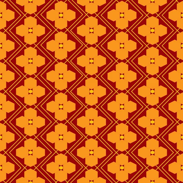 Wabennahtloses Vektormuster Sammlung Von Mustern Farbkombinationen Rot Orange Gelb Und — Stockvektor