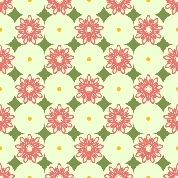 Spring Floral Pattern Collection Pink Yellow Green Pattern Elements Vector — Stock Vector