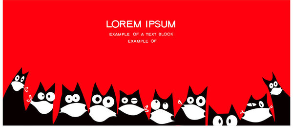 Векторная иллюстрация. Страх перед эпидемией коронавируса. Живые существа в защитных масках. Аллегория народных масс. Информация о реальной ситуации. Место для текста
.