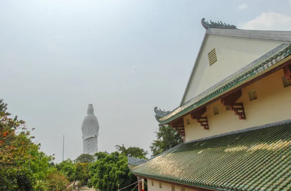 Lady Boeddha Standbeeld Van Achteren Bij Linh Ung Pagoda Nang — Stockfoto