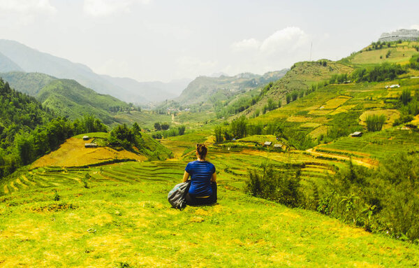  Hiking in mountains and rice fields of Sapa, Vietnam