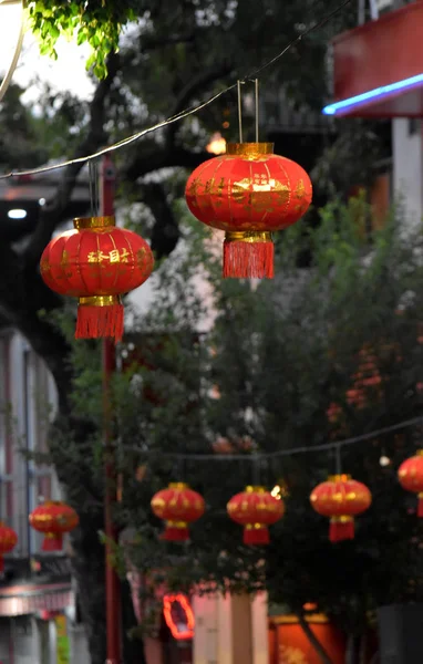 Rote Papierlaternen Zum Chinesischen Neujahr — Stockfoto