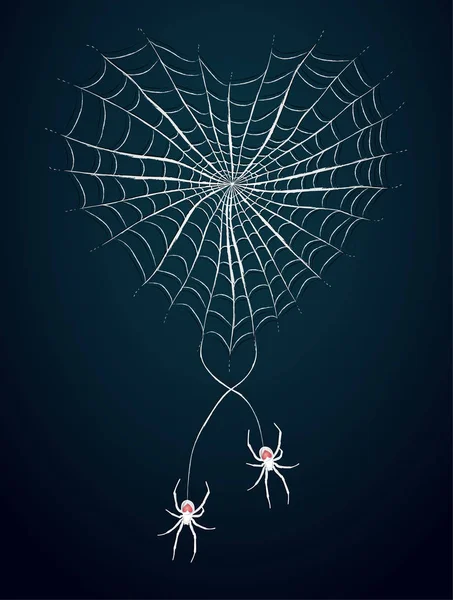 蜘蛛与心. 矢量图形