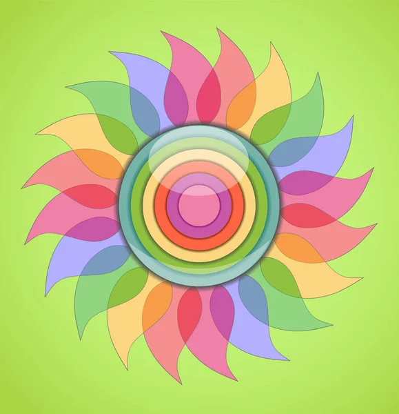 Fleur colorée transparente abstraite . — Image vectorielle