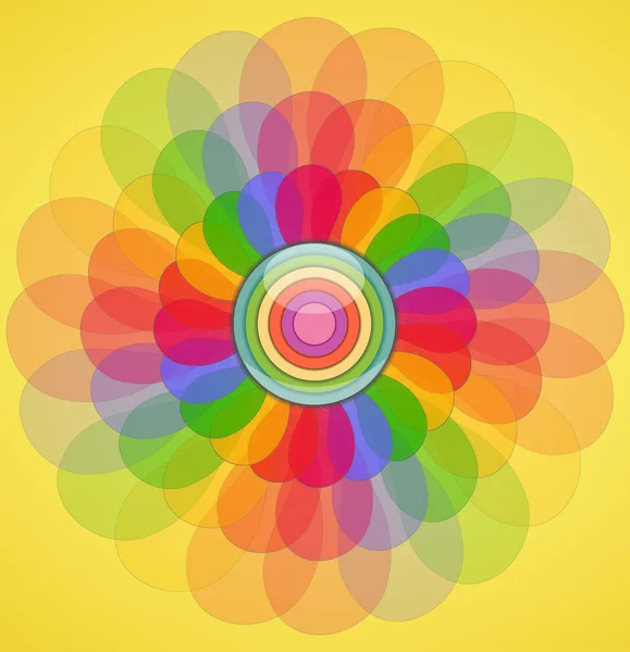 Abstraktní květina transparentní barevné. — Stockový vektor