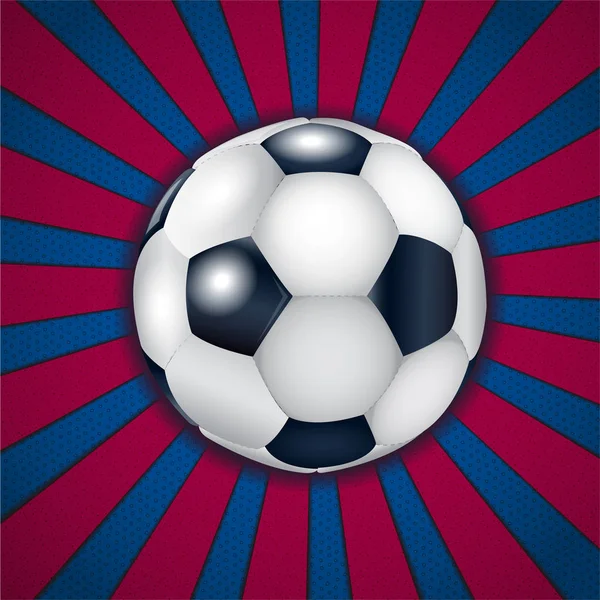 Μπλε - ρόδι φόντο με μπάλα ποδοσφαίρου. — Διανυσματικό Αρχείο