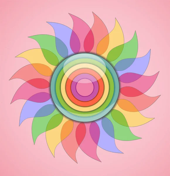 抽象的透明彩虹色的花. — 图库矢量图片