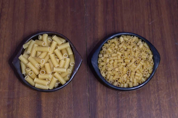Two Different Containers Two Different Types Edible Pasta — Stock Photo, Image