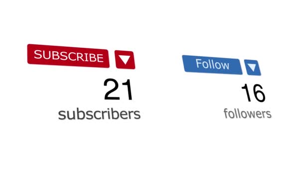 Primo Piano Degli Abbonati Social Media Dei Contatori Dei Follower — Video Stock
