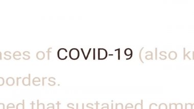 COVID-19, Coronavirüs. Farklı metinde işaretlenmiş kelime. Haber ya da medikal medya kavramı. Tehlikeli virüs 2019-CONV tüm dünyaya yayılıyor..