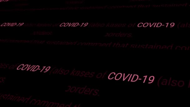 Covid Coronavirus Mot Surbrillance Dans Texte Différent Concept Pour Les — Video